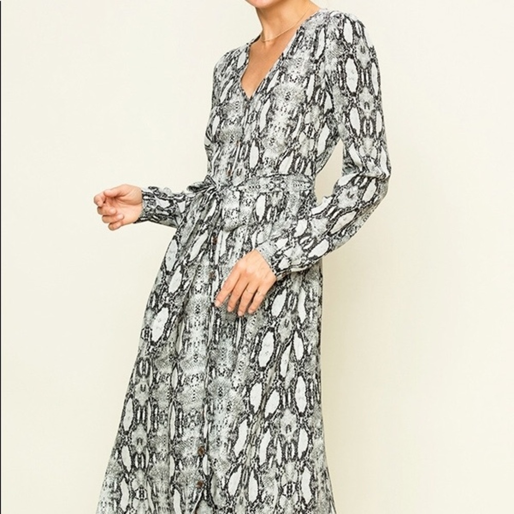 Snakeskin Midi Dress